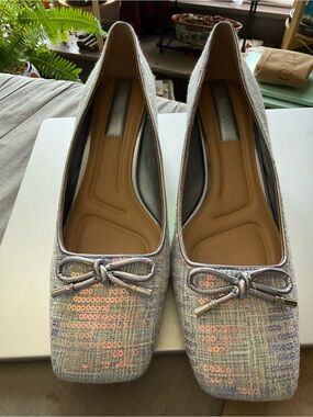 Franco Sarto 
Iridescent Sequin Tweed Ballet Flats